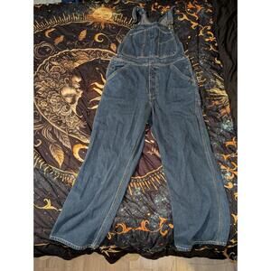 Vintage Y2K Gap Denim Bib Carpenter Overalls Flannel Lined Sz XL Cotton USA